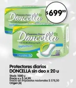 Supermercados Buenos Días Doncella protectores diarios oferta
