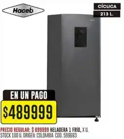 Coto Haceb heladera 1 frio oferta