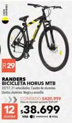 Nexon Randers bicicleta horus MTB oferta