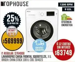 Coto Tophouse lavarropas carga frontal oferta