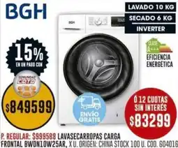 Coto Bgh lavasecarropas carga frontal oferta