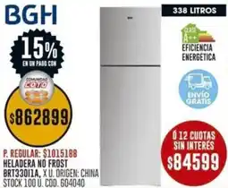 Coto Bgh heladera no frost oferta
