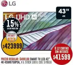 Coto Lg smart tv led 43" oferta