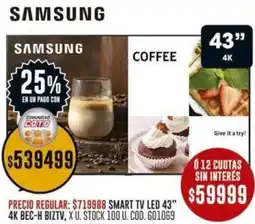 Coto Samsung smart tv led 43″ oferta