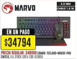 Coto Marvo teclado+mouse pad cm310 oferta