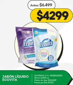 Supermercados Tadicor Ecovita jabón líquido doypack variedades oferta
