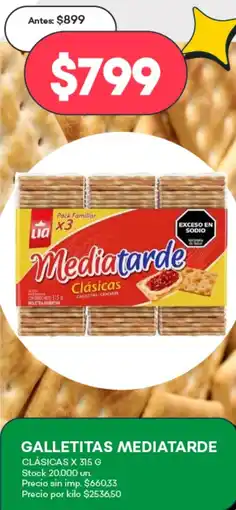 Supermercados Tadicor Mediatarde galletitas clásicas oferta