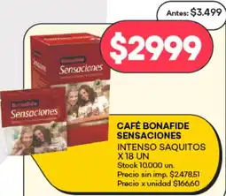 Supermercados Tadicor Bonafide café sensaciones intenso saquitos oferta