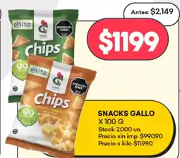 Supermercados Tadicor Gallo snacks oferta