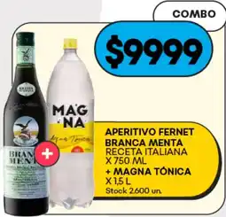Supermercados Tadicor Pehuamar aperitivo fernet branca menta receta italiana + magna tónica oferta