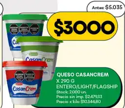 Supermercados Tadicor Casancrem queso entero/light/flagship oferta