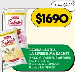 Supermercados Tadicor La serenísima bebida láctea sachet oferta