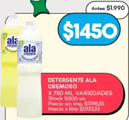 Supermercados Tadicor Ala cremoso detergente variedades oferta