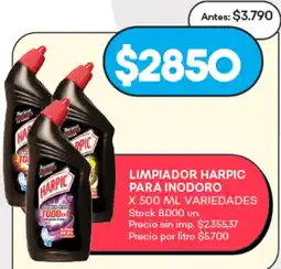Supermercados Tadicor Harpic limpiador para inodoro oferta