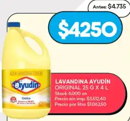 Supermercados Tadicor Ayudín lavandina original oferta