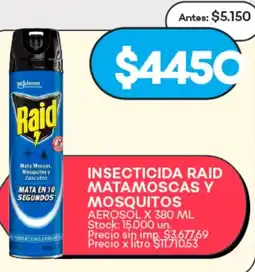 Supermercados Tadicor Raidinsecticida matamoscas y mosquitos aerosol oferta