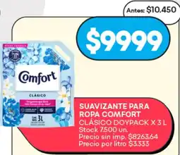 Supermercados Tadicor Comfort suavizante para ropa clásico doypack oferta