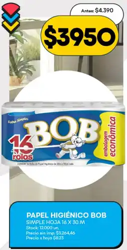 Supermercados Tadicor Bob papel higiénico simple hoja oferta