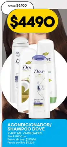 Supermercados Tadicor Dove acondicionador/ shampoo oferta