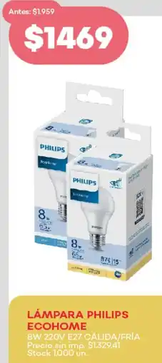 Supermercados Tadicor Philips lámpara ecohome oferta