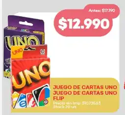 Supermercados Tadicor Uno juego de cartas juego de cartas flip oferta