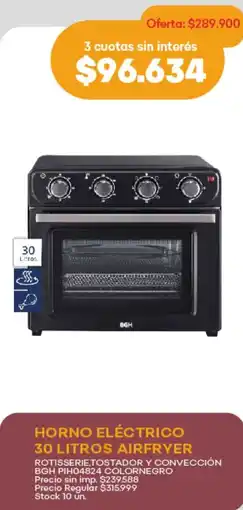 Supermercados Tadicor Bgh airfryer horno eléctrico oferta