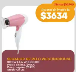 Supermercados Tadicor Secador de pelo westinghouse oferta