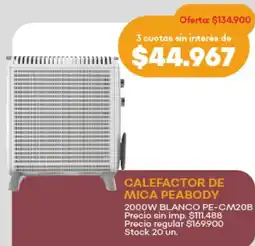 Supermercados Tadicor Calefactor de mica peabody oferta