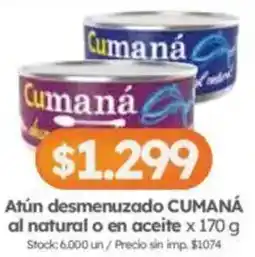 Cordiez Cumaná atún desmenuzado al natural o en aceite oferta