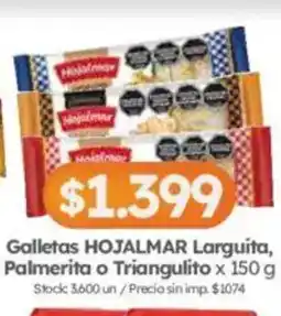 Cordiez Hojalmar galletas larguita palmerita o triangulito oferta