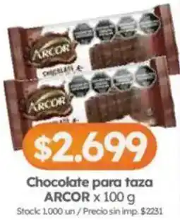Cordiez Arcor chocolate para taza oferta