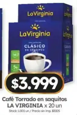 Cordiez La virginia café torrado en saquitos oferta
