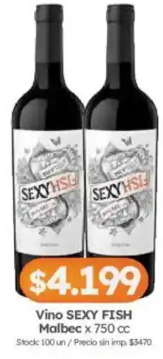 Cordiez Sexy fish vino malbec oferta