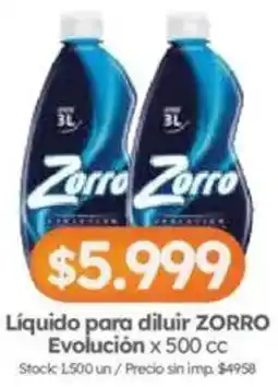 Cordiez Zorro líquido para diluir evolución oferta