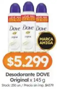 Cordiez Dove desodorante original oferta
