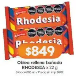 Cordiez Rhodesia oblea rellena bañada oferta