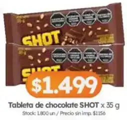 Cordiez Shot tableta de chocolate oferta