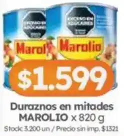 Cordiez Marolio duraznos en mitades oferta