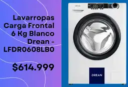 Coppel Drean lavarropas carga frontal blanco oferta
