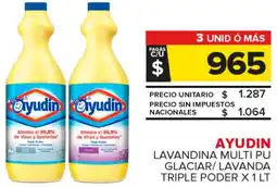 Carrefour Maxi Ayudín lavandina multi pu glaciar/lavanda triple poder oferta