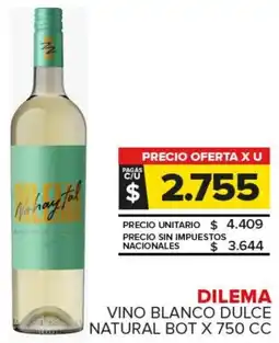 Carrefour Maxi Dilema vino blanco dulce natural oferta