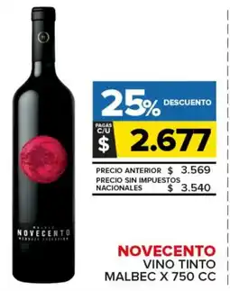 Carrefour Maxi Novecento vino tinto malbec oferta