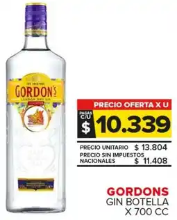 Carrefour Maxi Gordons gin botella oferta