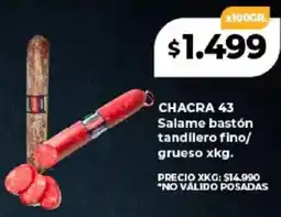 Supermayorista Vital Chacra 43 salame bastón tandilero fino/ grueso oferta