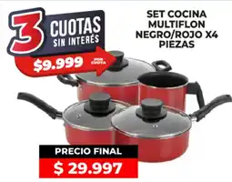 Supermayorista Vital Set cocina multiflon negro/rojo oferta