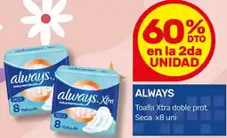 Nini Mayorista Always toalla xtra doble prot. seca oferta
