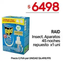 Nini Mayorista Raid insect. aparatos 45 noches repuesto oferta
