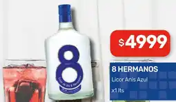 Nini Mayorista 8 hermanos licor anis azul oferta