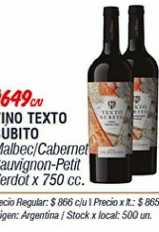 Disco Vino texto subito oferta