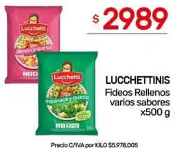 Nini Mayorista Lucchettinis fideos rellenos varios sabores oferta